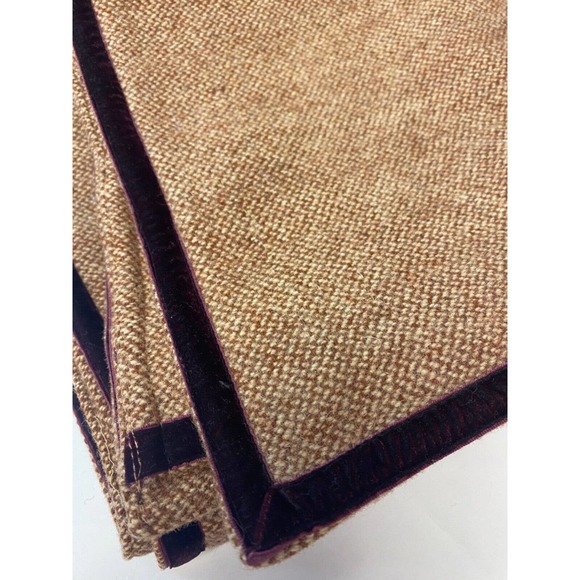 Ralph Lauren Adriana Tweed Plaid Euroshams 100% Wool Set of 2 Velvet trim - Picture 6 of 6